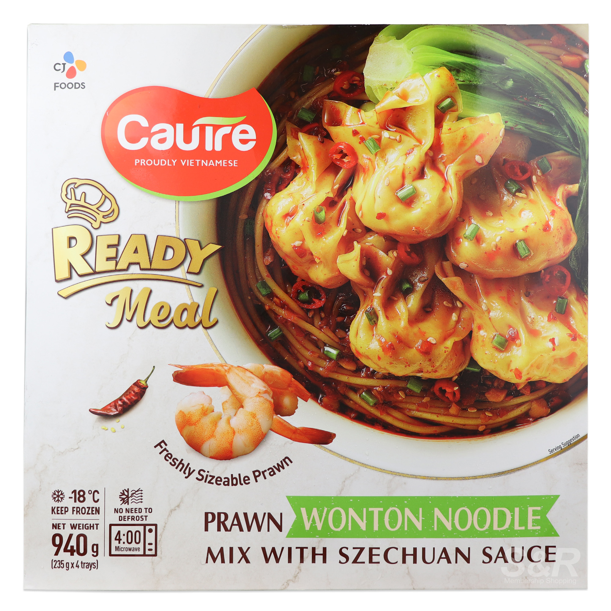 CJ Foods Cautre Prawn Wonton Noodle Mix with Szechuan Sauce 940g